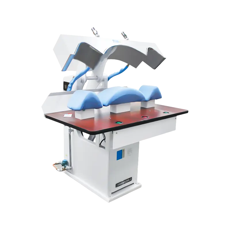 Prensa de vapor de cuello y mangas totalmente automática